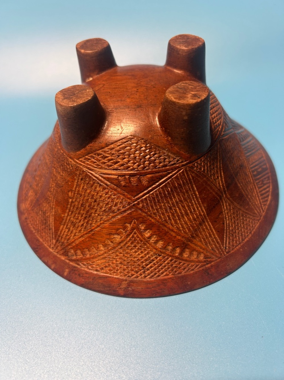 Handcrafted Brown Carved 4 Legged Decorative Bowl koa-wood-kava-bowl - Picture 8 of 11